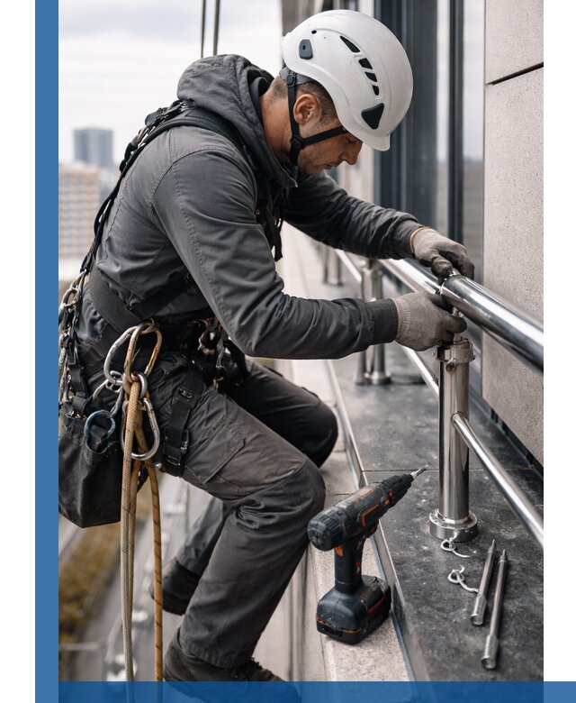 Монтаж ограждений на высоте в Белебее для зданий и конструкций