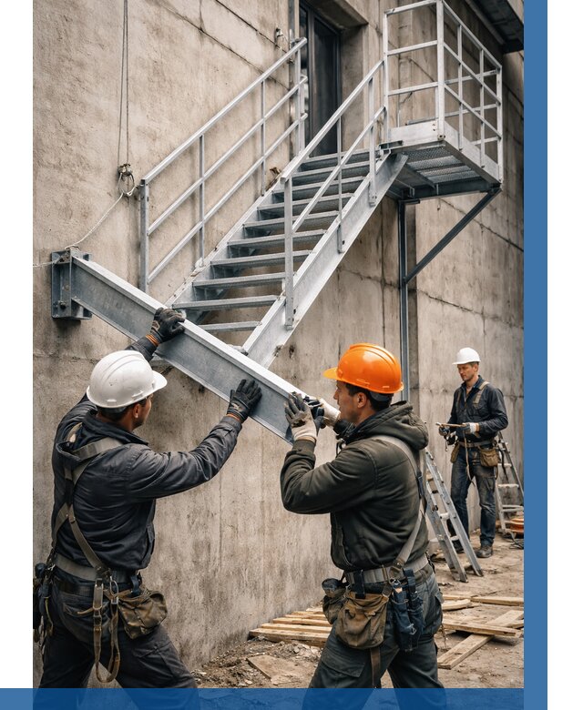 Монтаж металлических лестниц в Белебее от 15302 р. | ВЫСОТНИК-Блб