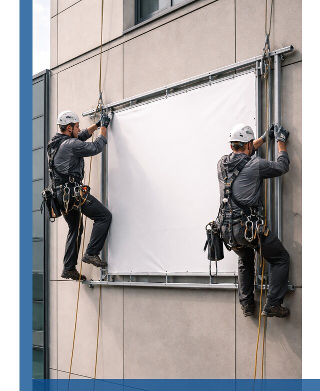 Монтаж наружной рекламной вывески в Белебее под ключ