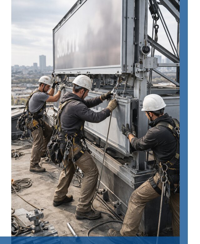 Монтаж крышной рекламной конструкции в Белебее от 61206 р.|ВЫСОТНИК-Блб