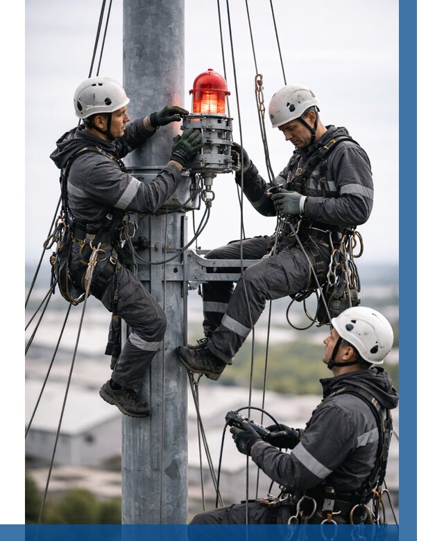 Монтаж заградительных огней в Белебее от 8671 р. | ВЫСОТНИК-Блб