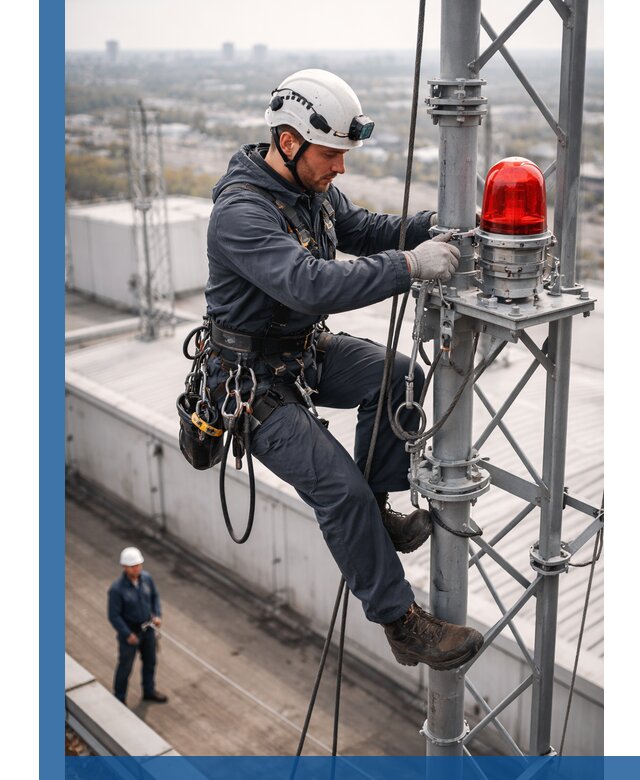 Монтаж заградительных огней и обслуживание объектов в Белебее