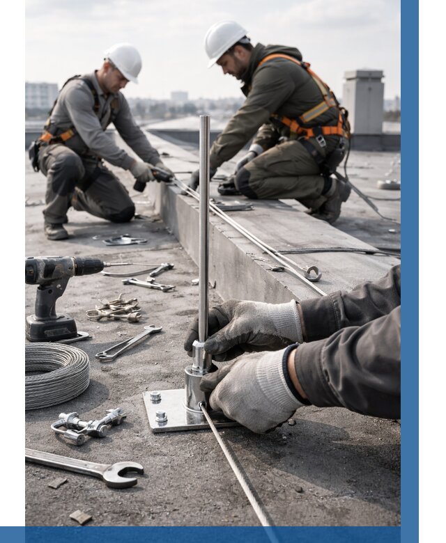 Монтаж молниезащиты на кровле в Белебее цена от 25503 р. | ВЫСОТНИК-Блб