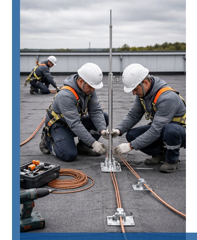 Монтаж молниезащиты на кровле в Белебее под ключ с гарантией