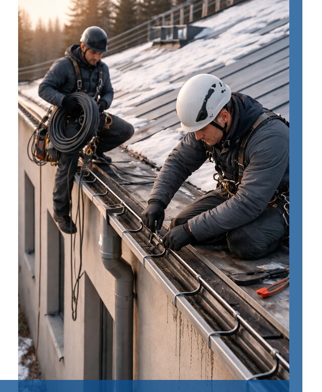 Монтаж греющего кабеля на кровле в Белебее от 459 р. | ВЫСОТНИК-Блб