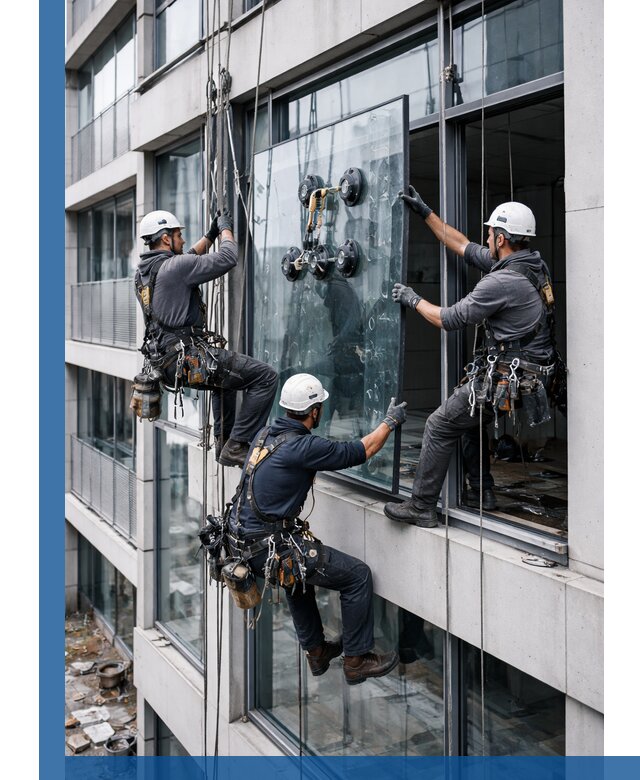 Фасадное остекление и монтаж витражей зданий в Белебее под ключ