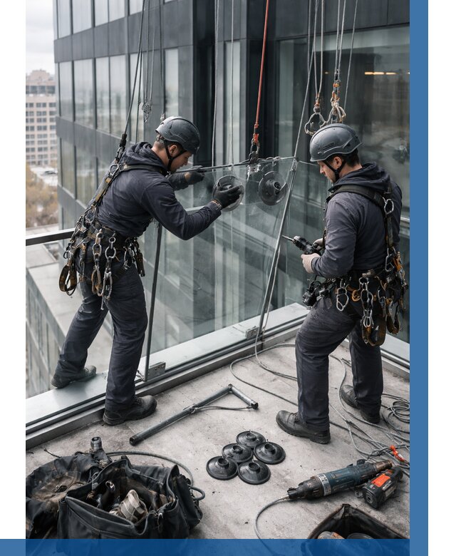 Монтаж стеклянных ограждений в Белебее от 2550 р. | ВЫСОТНИК-Блб