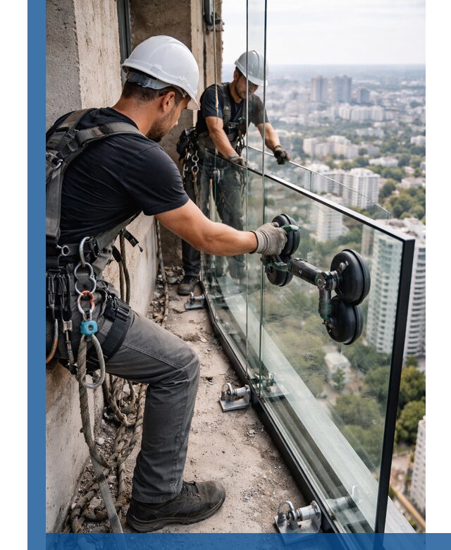 Монтаж стеклянных ограждений под ключ с гарантией в Белебее