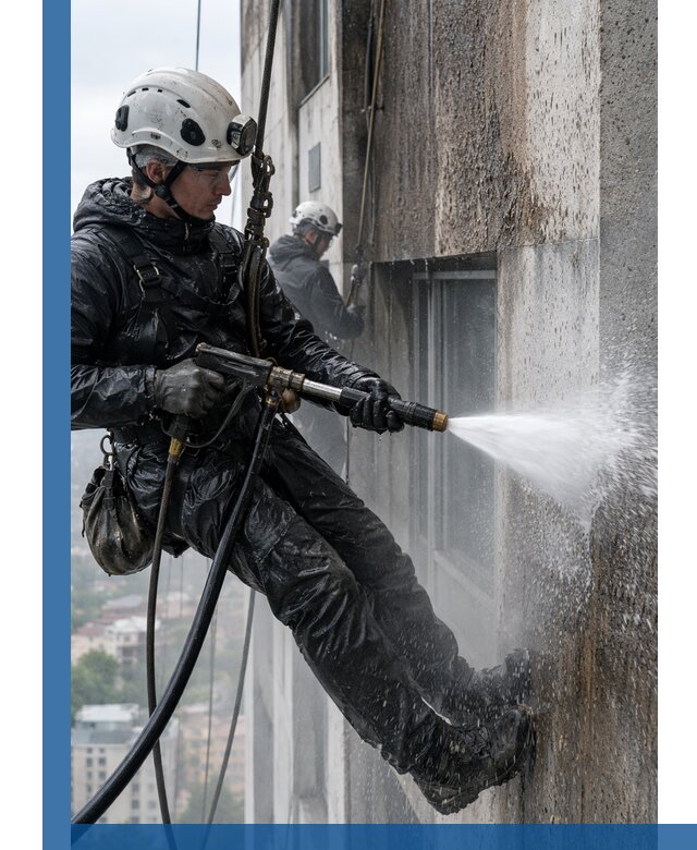 Гидроструйная очистка фасадов и конструкций в Белебее