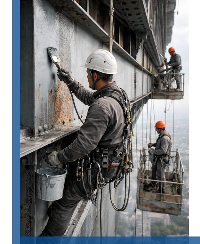 Покраска металлоконструкций на высоте в Белебее профессионально