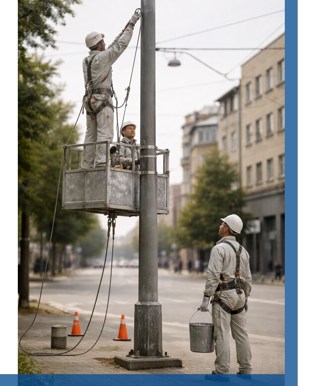 Покраска опор освещения в Белебее от 5101 р. | ВЫСОТНИК-Блб