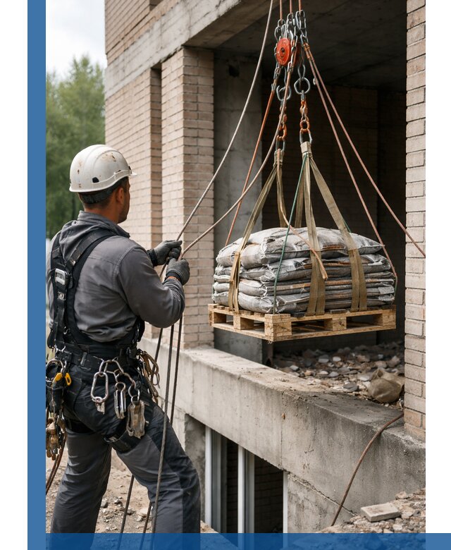 Подъем материалов на этаж веревками в Белебее оперативно