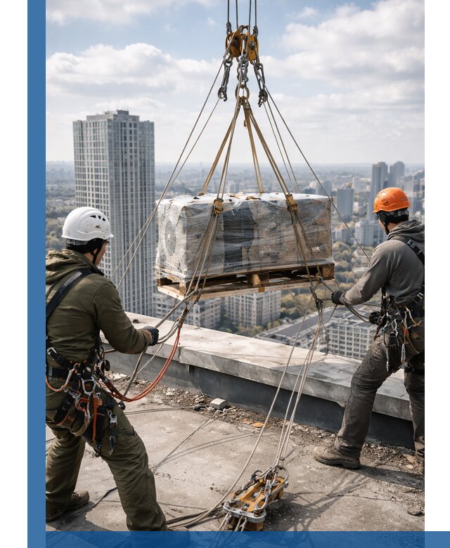 Подъем и монтаж крупногабаритных грузов на крышу в Белебее