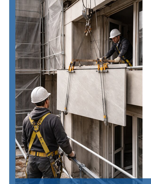 Подъем керамогранита на этаж в Белебее грузчиками и техникой