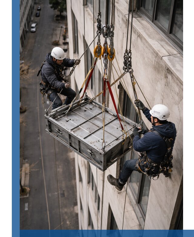 Спуск и подъем грузов по фасаду в Белебее для зданий