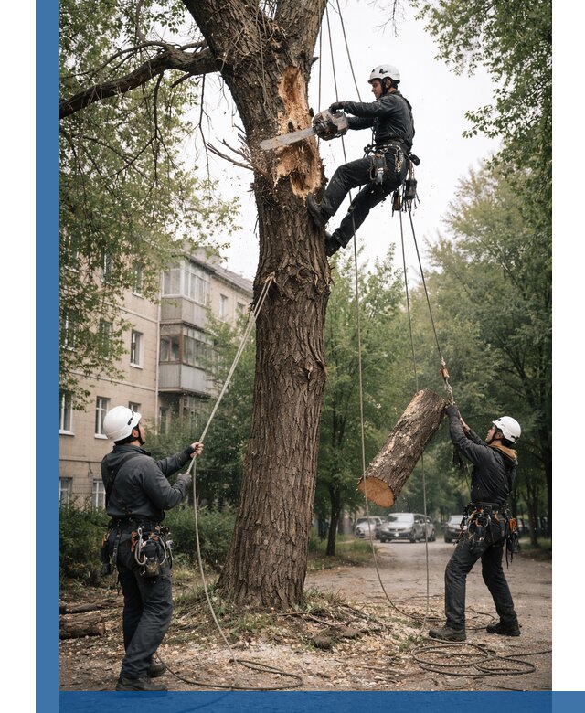 Срочное удаление аварийных деревьев в Белебее с гарантией безопасности