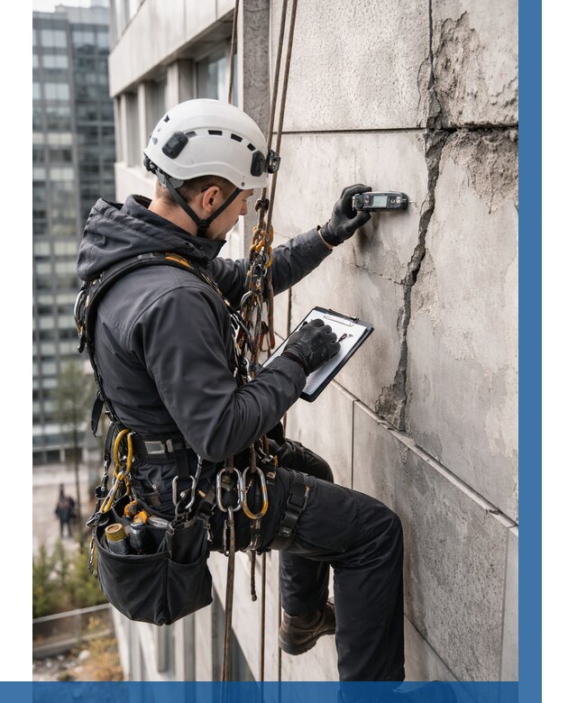 Обследование фасада альпинистами в Белебее от 122 р. | ВЫСОТНИК-Блб