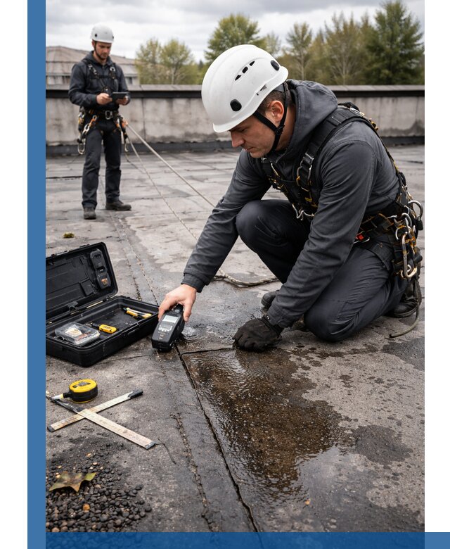 Обследование кровли на протечки и выявление дефектов в Белебее