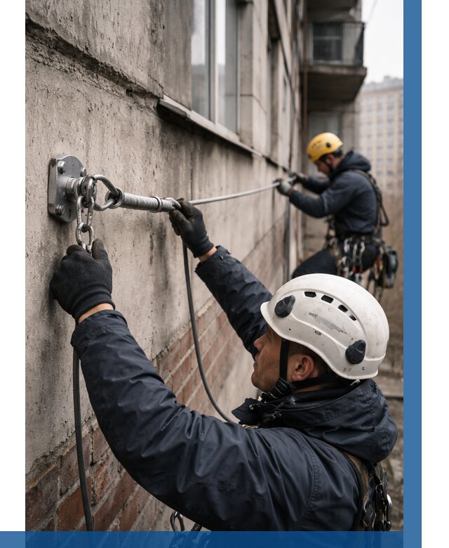 Монтаж анкерных линий в Белебее от 3060 р. | ВЫСОТНИК-Блб