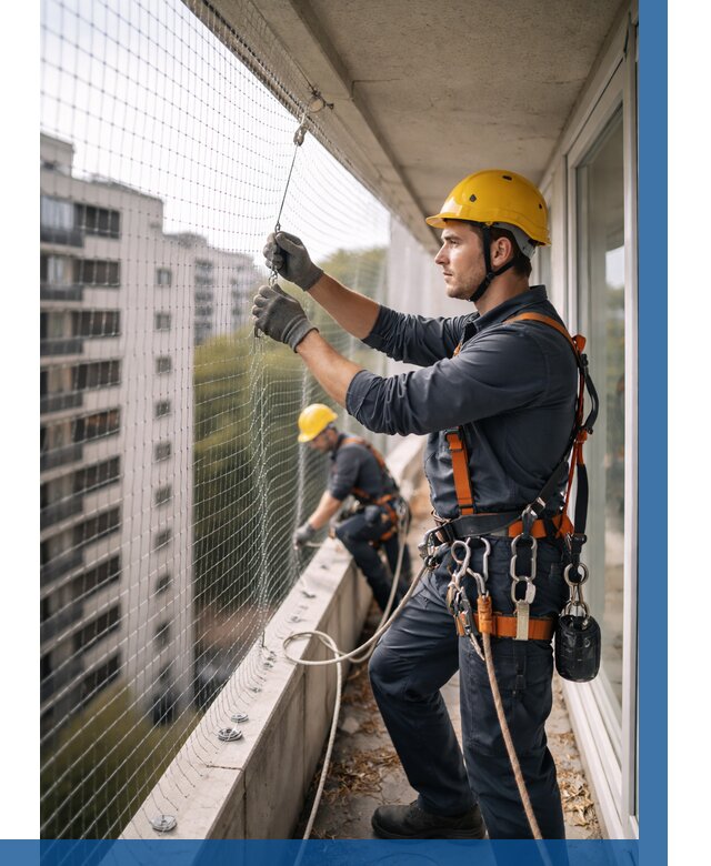 Монтаж сетки от птиц в Белебее от 4590 р. | ВЫСОТНИК-Блб